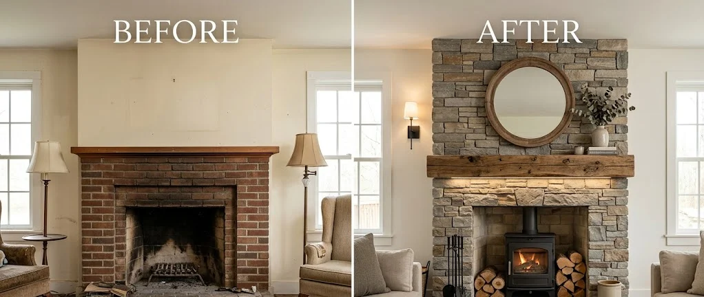 Rustic Farmhouse Fireplace