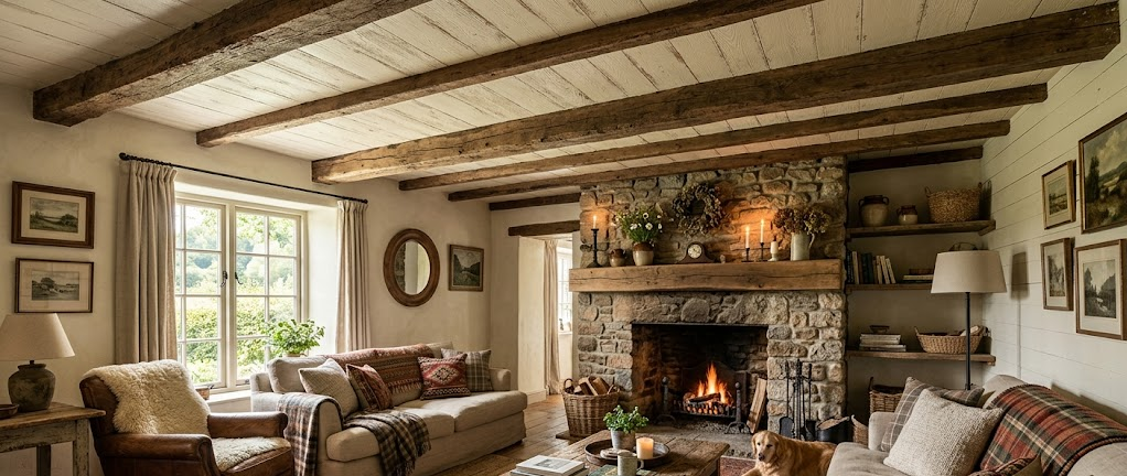 Wood-Look Painted Ceiling