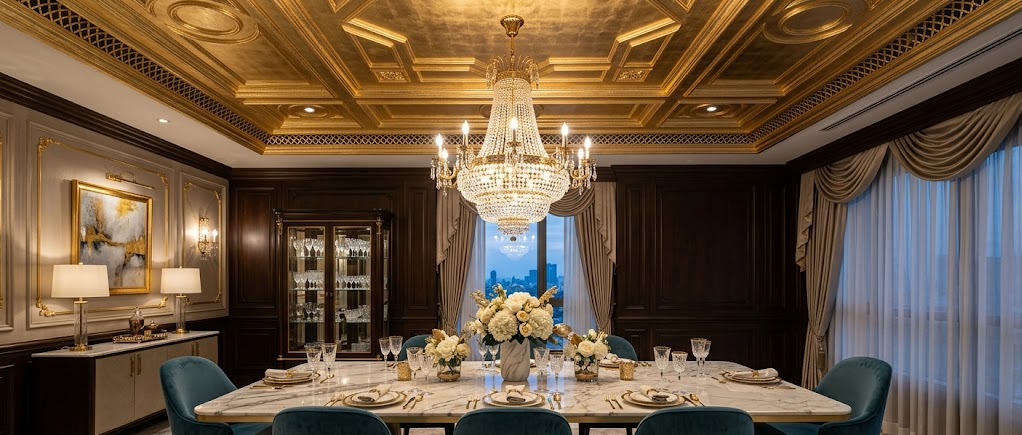 Metallic Gold Accent Ceiling
